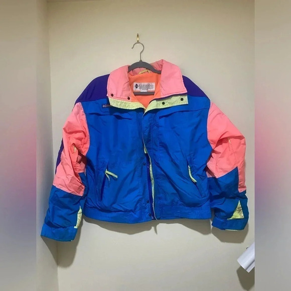 Vintage Color-Block Rainbow 80’s Columbia Radial  Sleeve Ski Snow Jacket no size - Picture 2 of 16